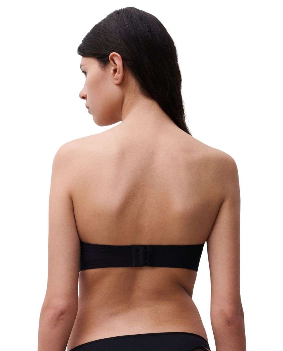 Imagen 2 de Sujetador bandeau de mujer con aros, relleno y superposiciones ultraplanas línea edge - Chantelle - Negro Negro