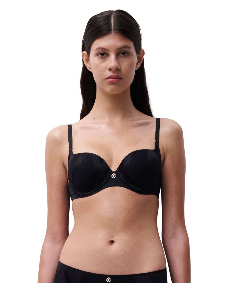 Sujetador con aro de mujer cubriente con relleno línea glaze - Chantelle - Negro Negro-1