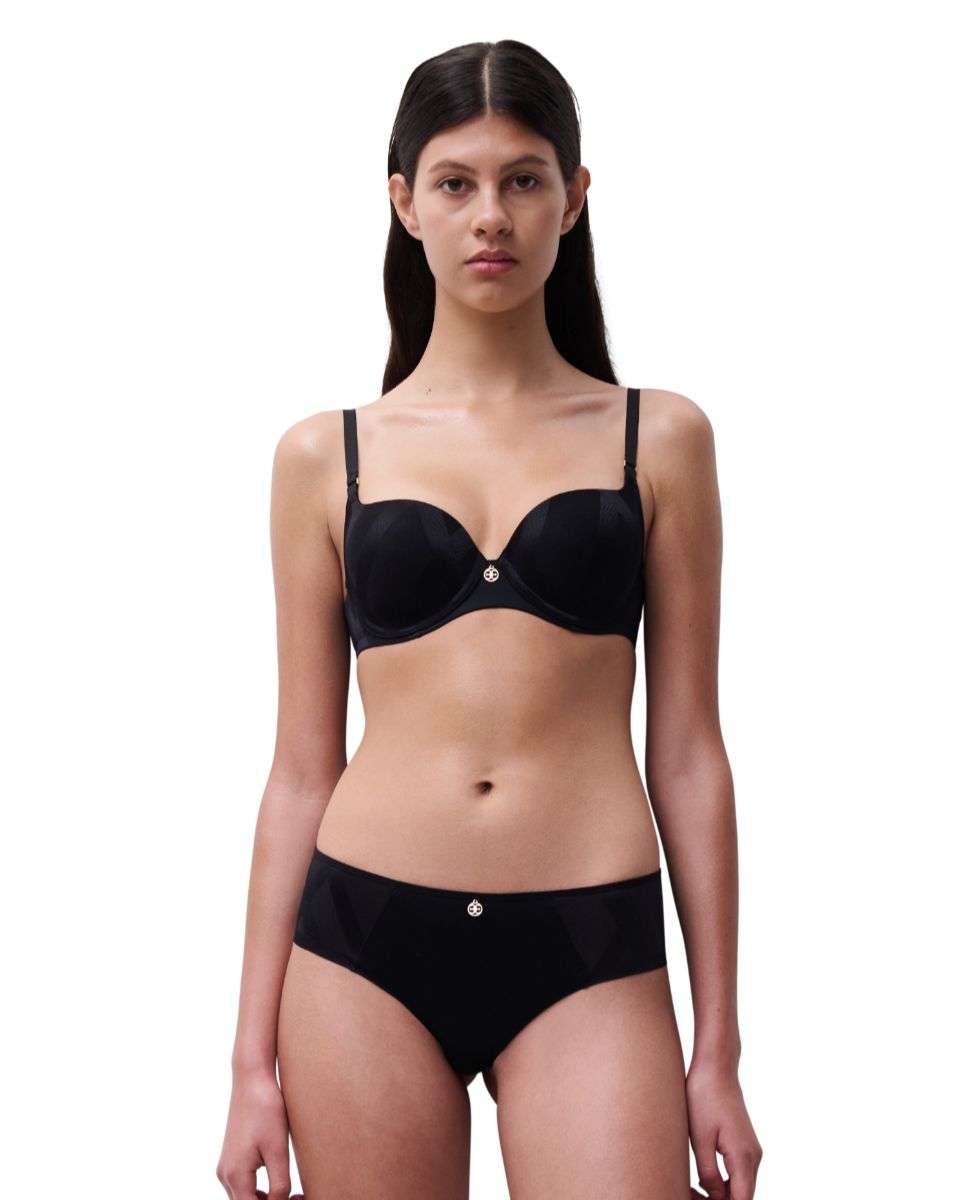 Sujetador con aro de mujer cubriente con relleno línea glaze - Chantelle - Negro Negro-3