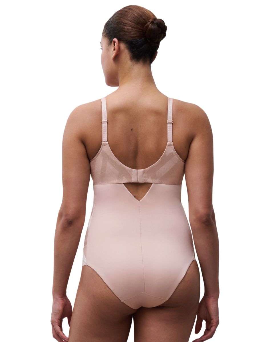 Body de mujer invisible con un diseño gráfico mate y brillante ínea glaze - Chantelle - Nude Nude-2
