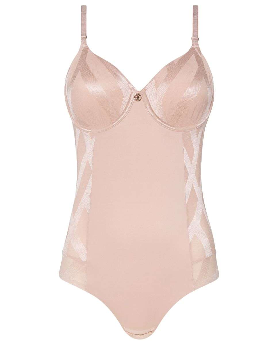 Body de mujer invisible con un diseño gráfico mate y brillante ínea glaze - Chantelle - Nude Nude-4