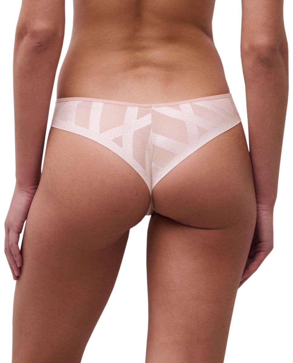 Tanga de mujer invisible con un diseño gráfico mate y brillante línea glaze - Chantelle - Nude Nude-2