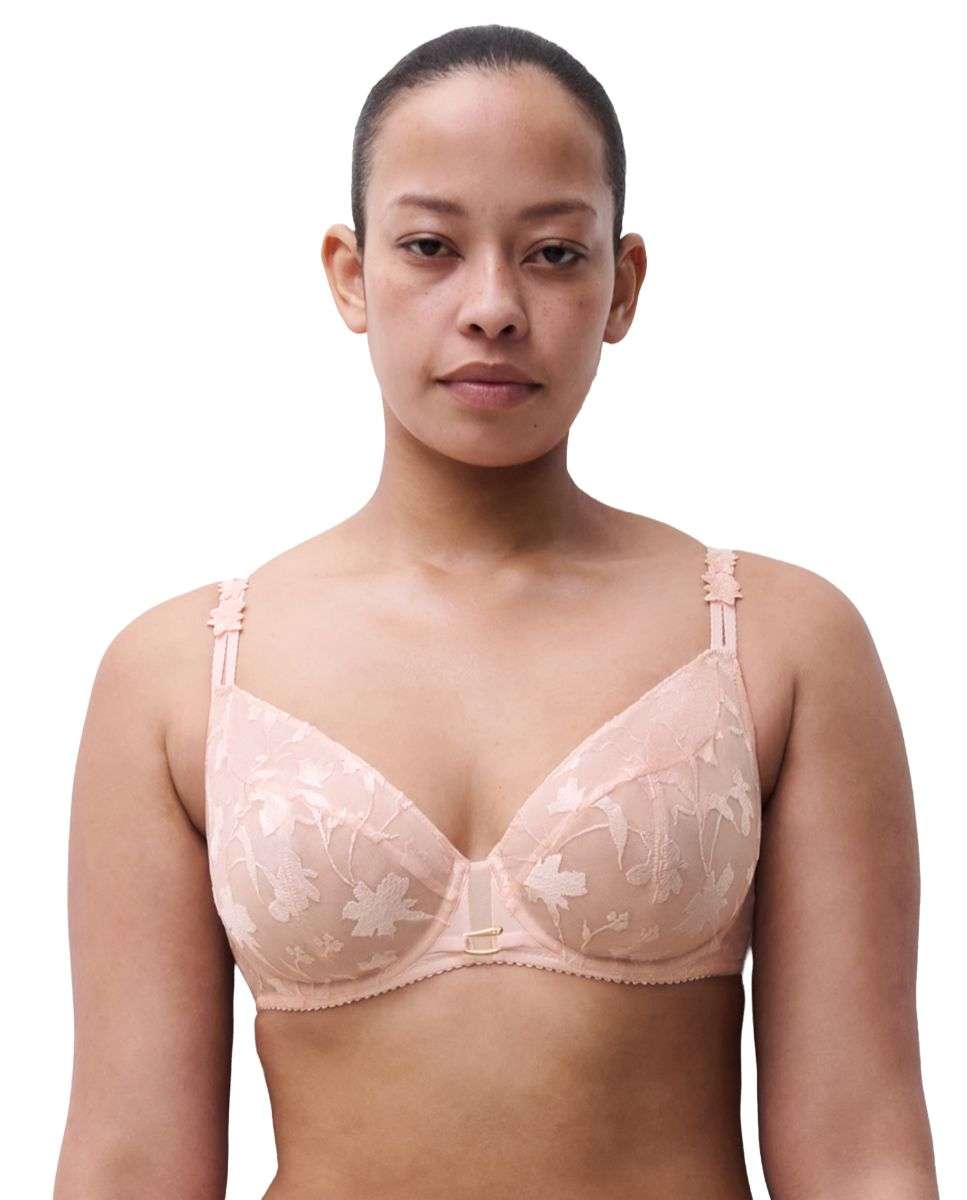 Sujetador con aro de mujer de capacidad con encaje floral y tul línea idyll - Chantelle - Rosa Rosa-1