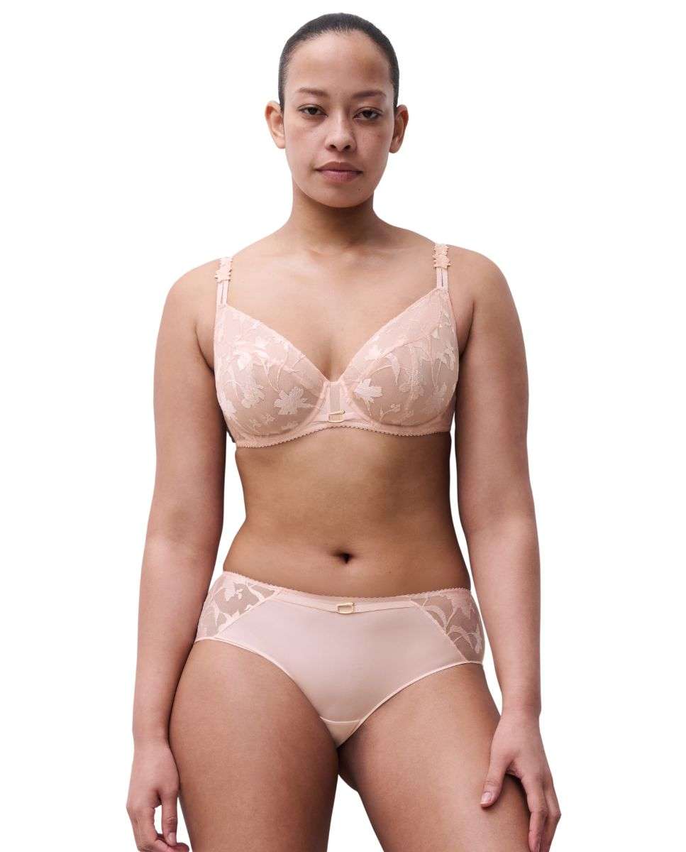 Sujetador con aro de mujer de capacidad con encaje floral y tul línea idyll - Chantelle - Rosa Rosa-3