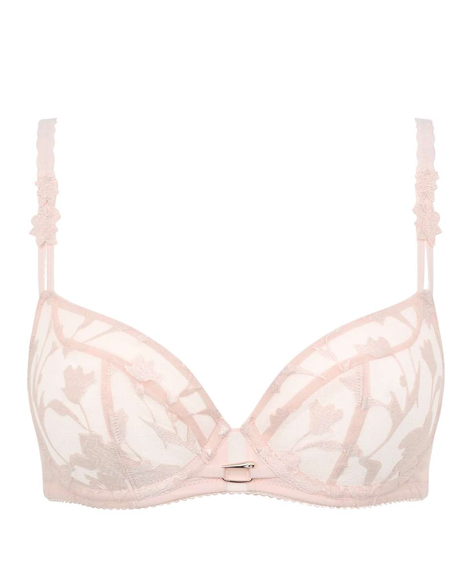 Sujetador con aro de mujer de capacidad con encaje floral y tul línea idyll - Chantelle - Rosa Rosa-5