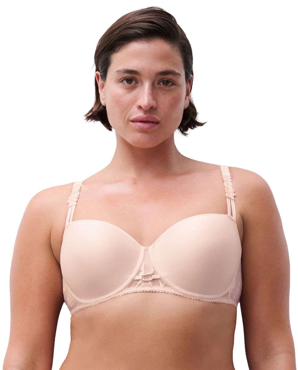 Imagen 1 de Sujetador con aro de mujer balconette memory con encaje floral y tul línea idyll - Chantelle - Rosa claro Rosa claro