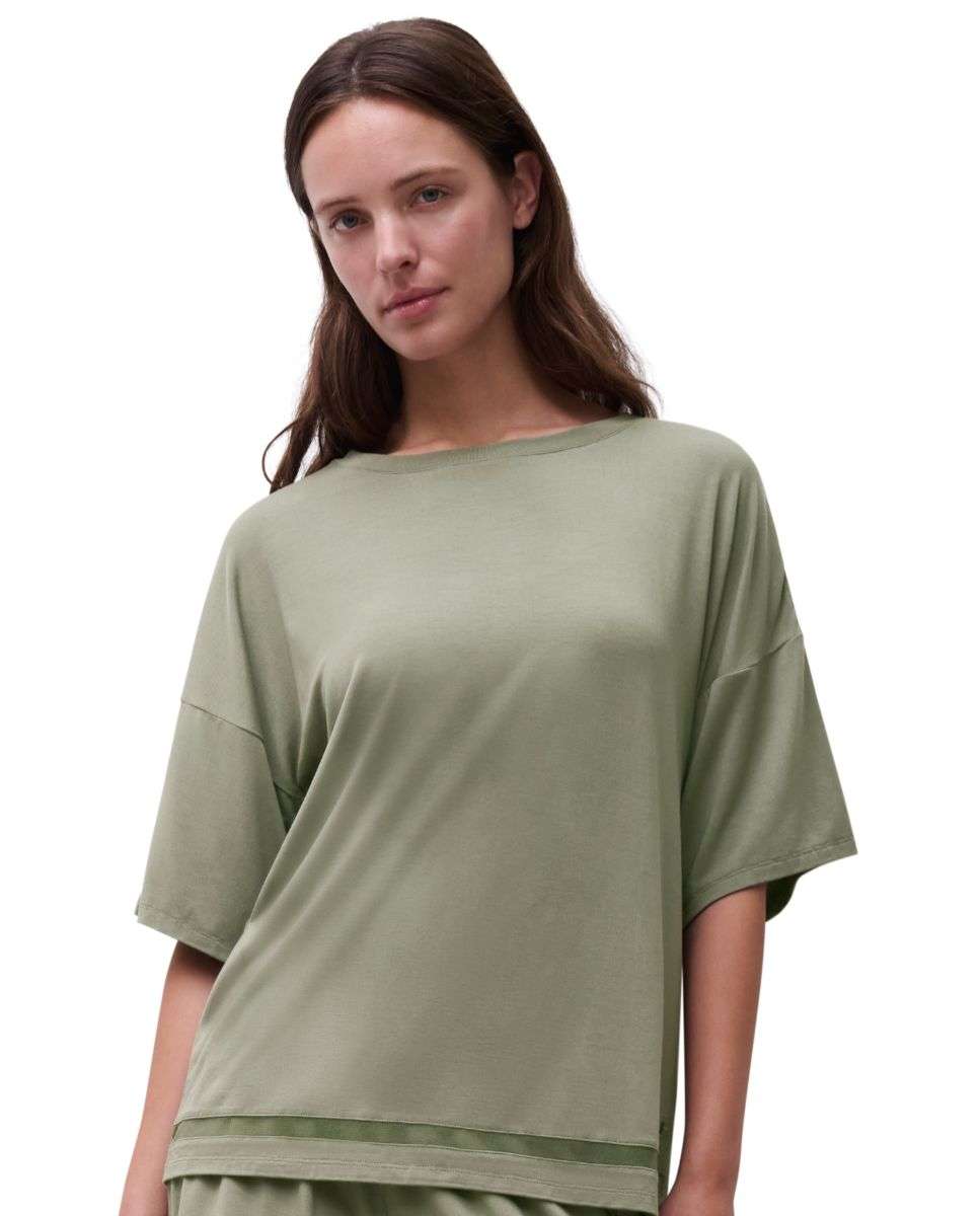 Imagen 0 de Camiseta de pijama de manga corta con tejido de modal ultrasuave línea joe Verde militar