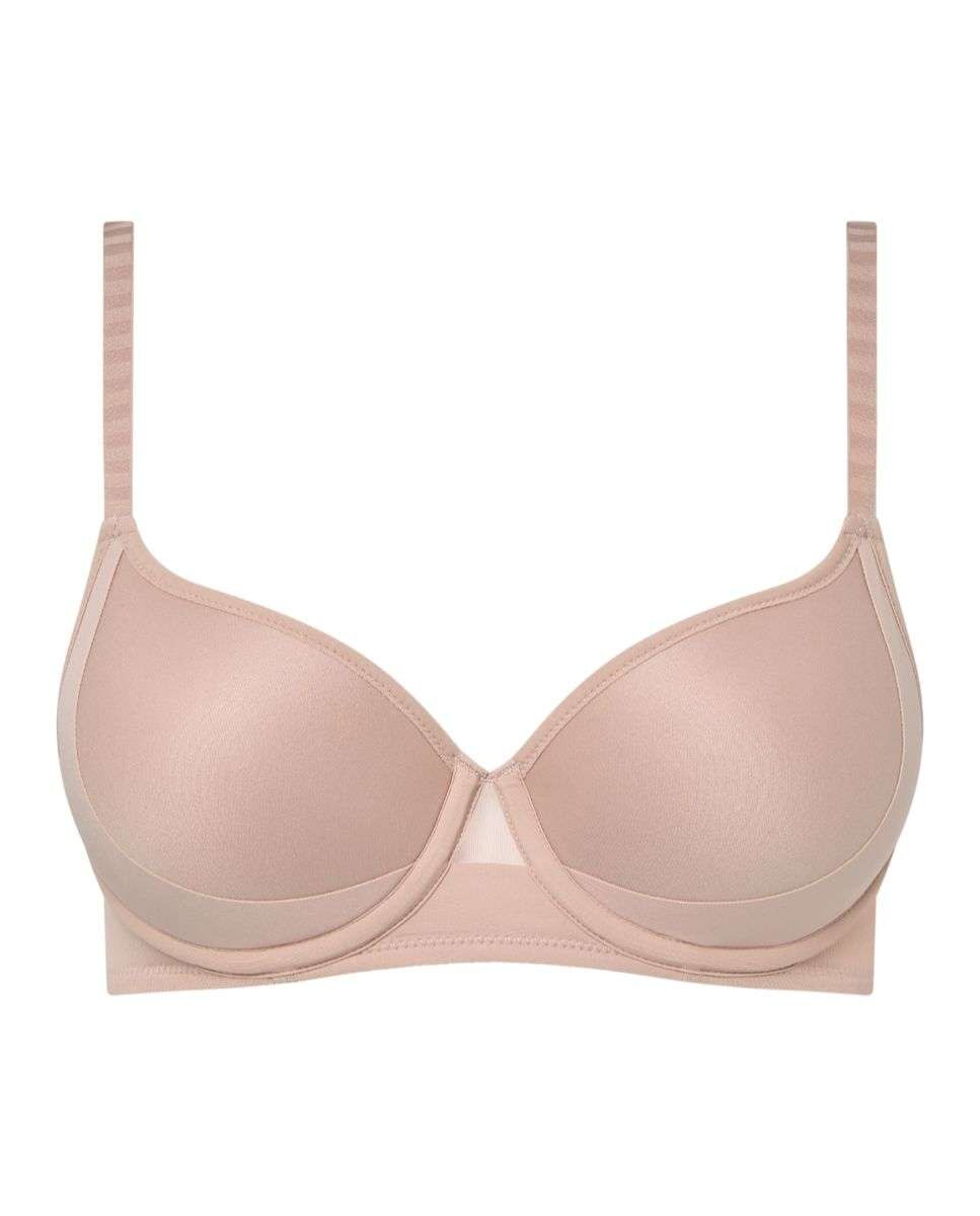 Sujetador con aro de mujer memory cubriente y superposiciones ultraplanas línea edge - Chantelle - Nude Nude-5