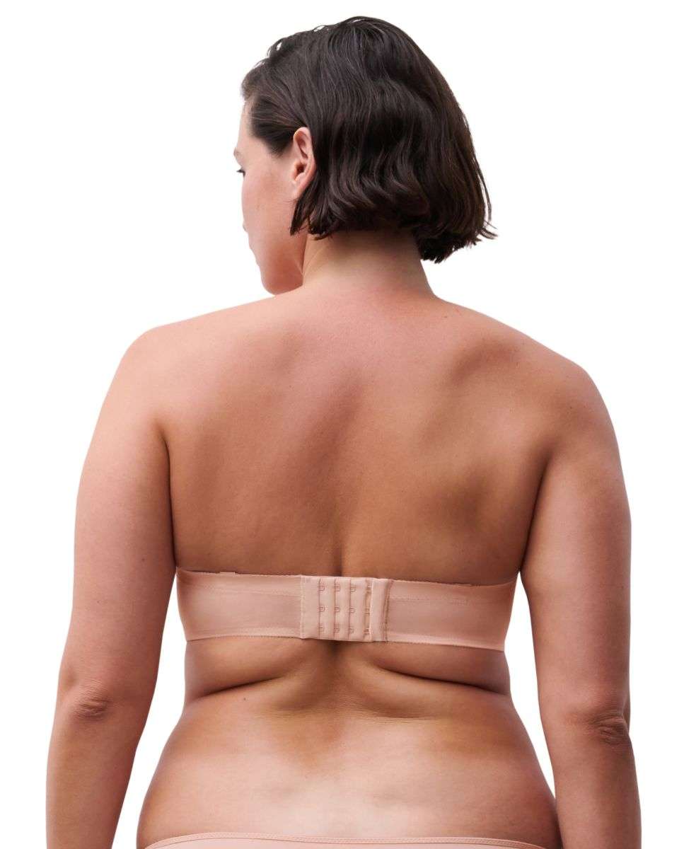 Imagen 2 de Sujetador bandeau de mujer con aros, relleno y superposiciones ultraplanas línea edge - Chantelle - Nude Nude