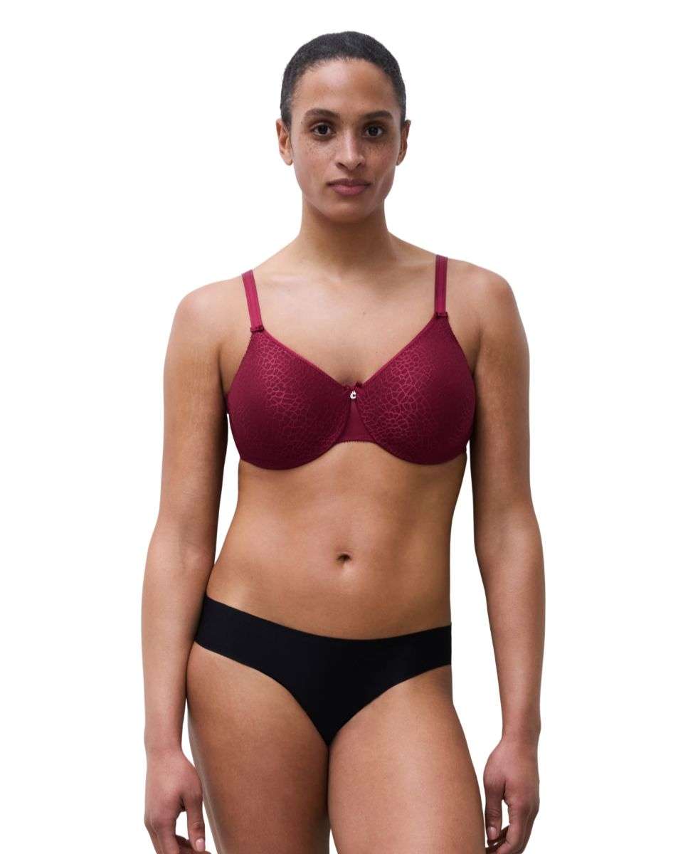Sujetador reductor C Magnifique malla jacquard - Chantelle - Rojo Rojo-3