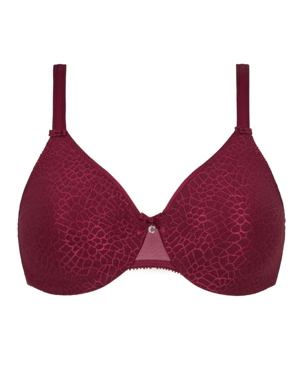 Sujetador reductor C Magnifique malla jacquard - Chantelle - Rojo Rojo-5