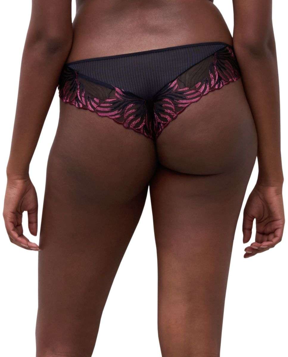 Tanga de mujer con encaje floral y transparencias línea legend - Chantelle - Azul marino Azul marino-2