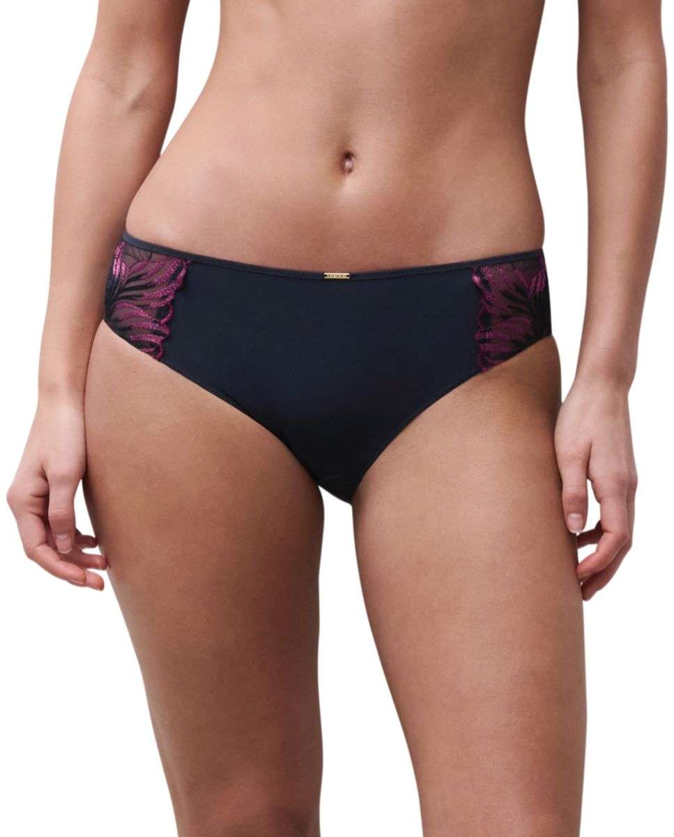 Imagen 0 de Braga de mujer clásica con encaje floral y transparencias línea legend Azul marino