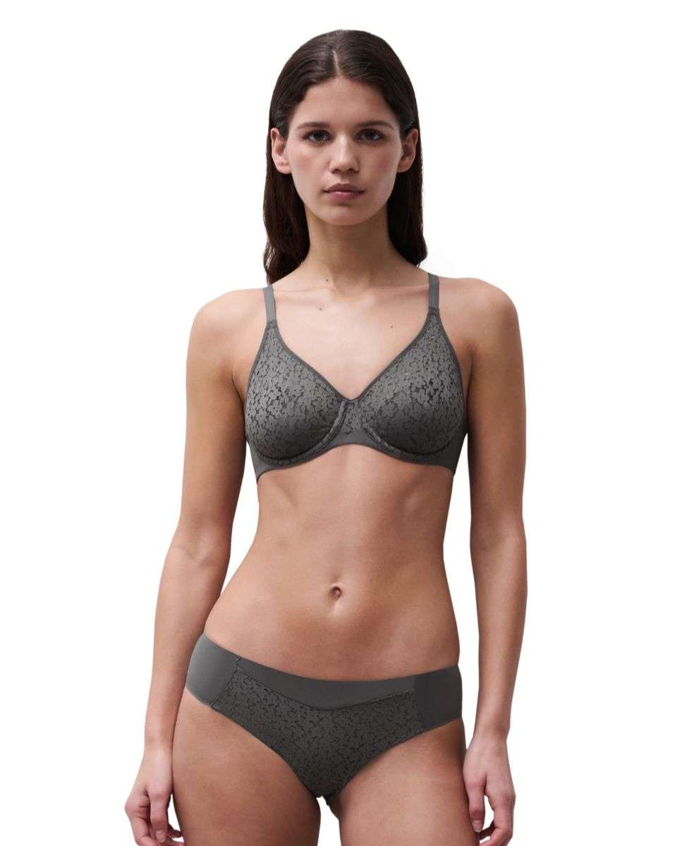 Sujetador con aro de mujer y encaje de capacidad línea norah - Chantelle - Azul índigo Kaki-3