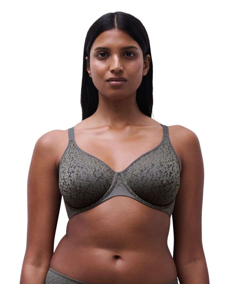 Sujetador con aro de mujer y encaje de capacidad línea norah - Chantelle - Azul índigo Kaki-4