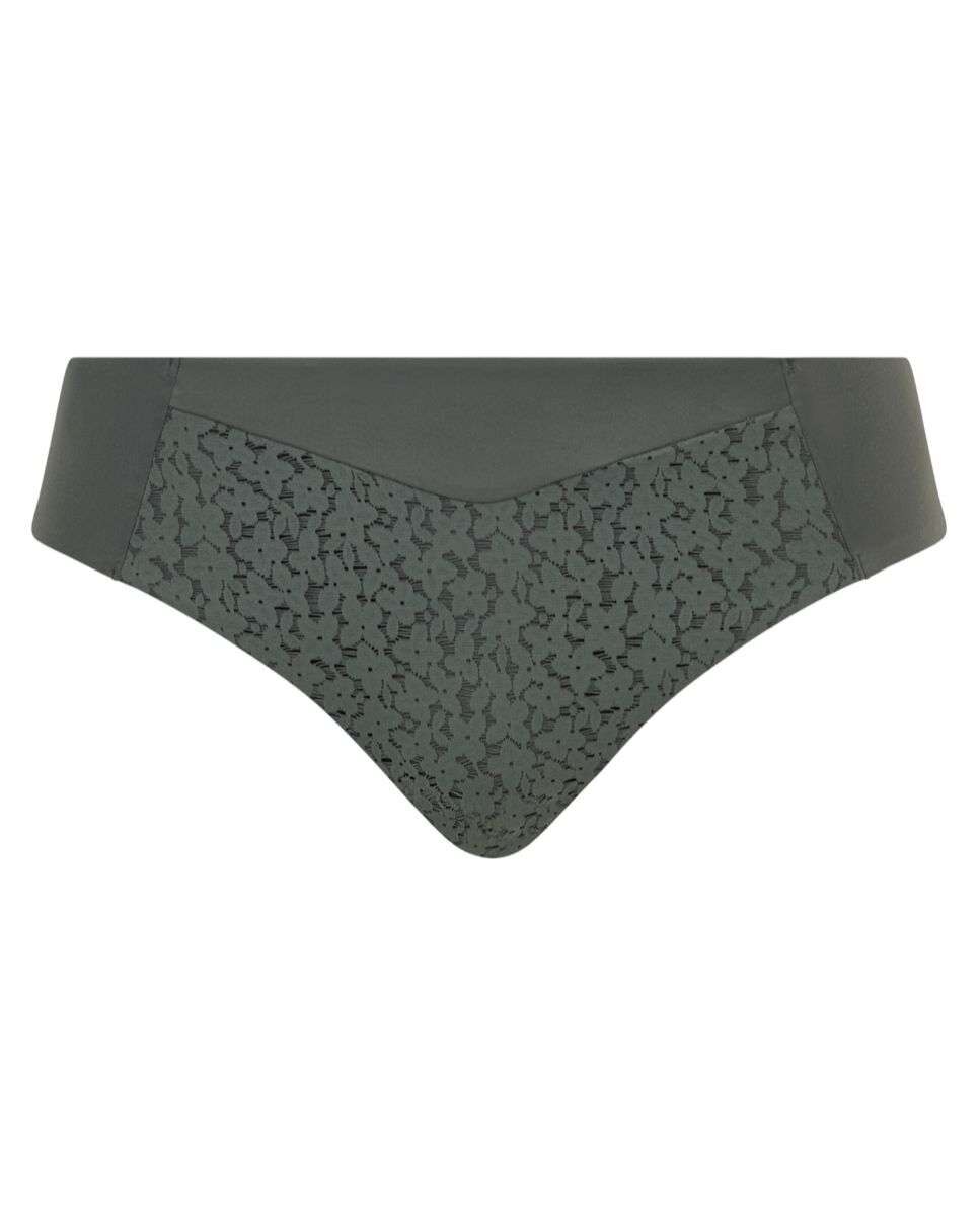 Braga clasica con encaje floral plano línea Norah - Chantelle - Kaki Kaki-3