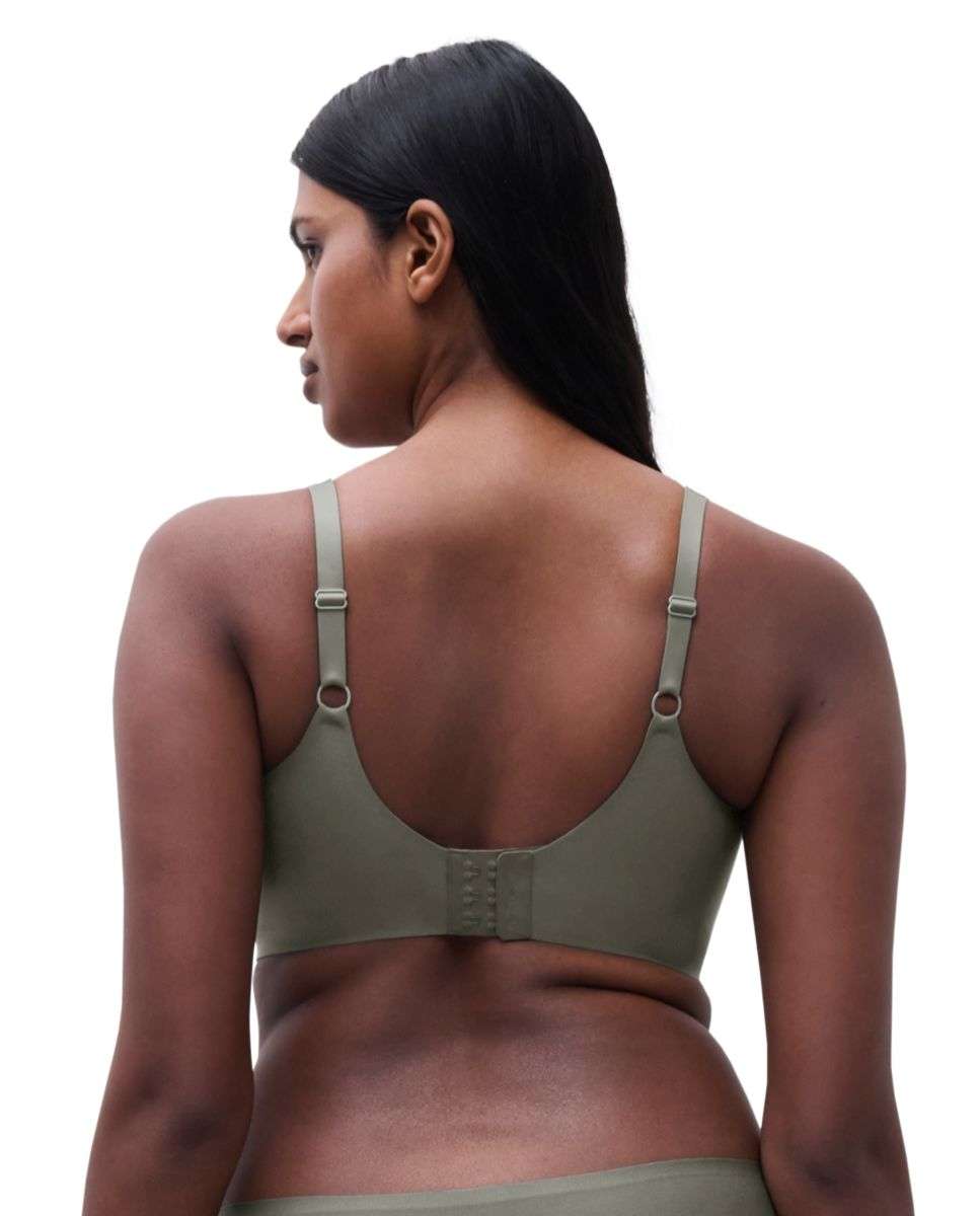 Sujetador sin aros de mujer con escote v de alta sujeción de la línea soft stretch power - Chantelle - Kaki Kaki-2