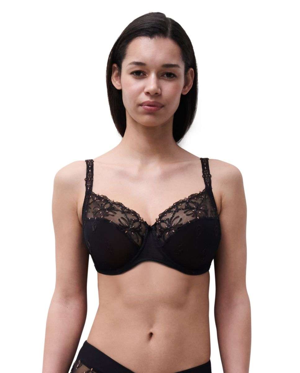 Sujetador con aros de mujer de capacidad con bordados línea champs elysees - Chantelle - Negro Negro-1