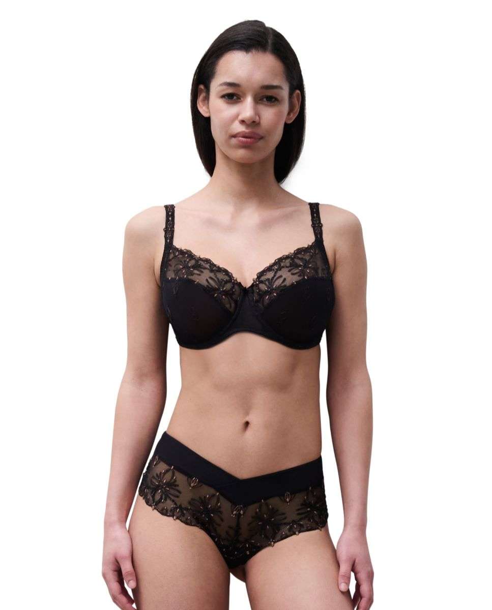 Sujetador con aros de mujer de capacidad con bordados línea champs elysees - Chantelle - Negro Negro-3