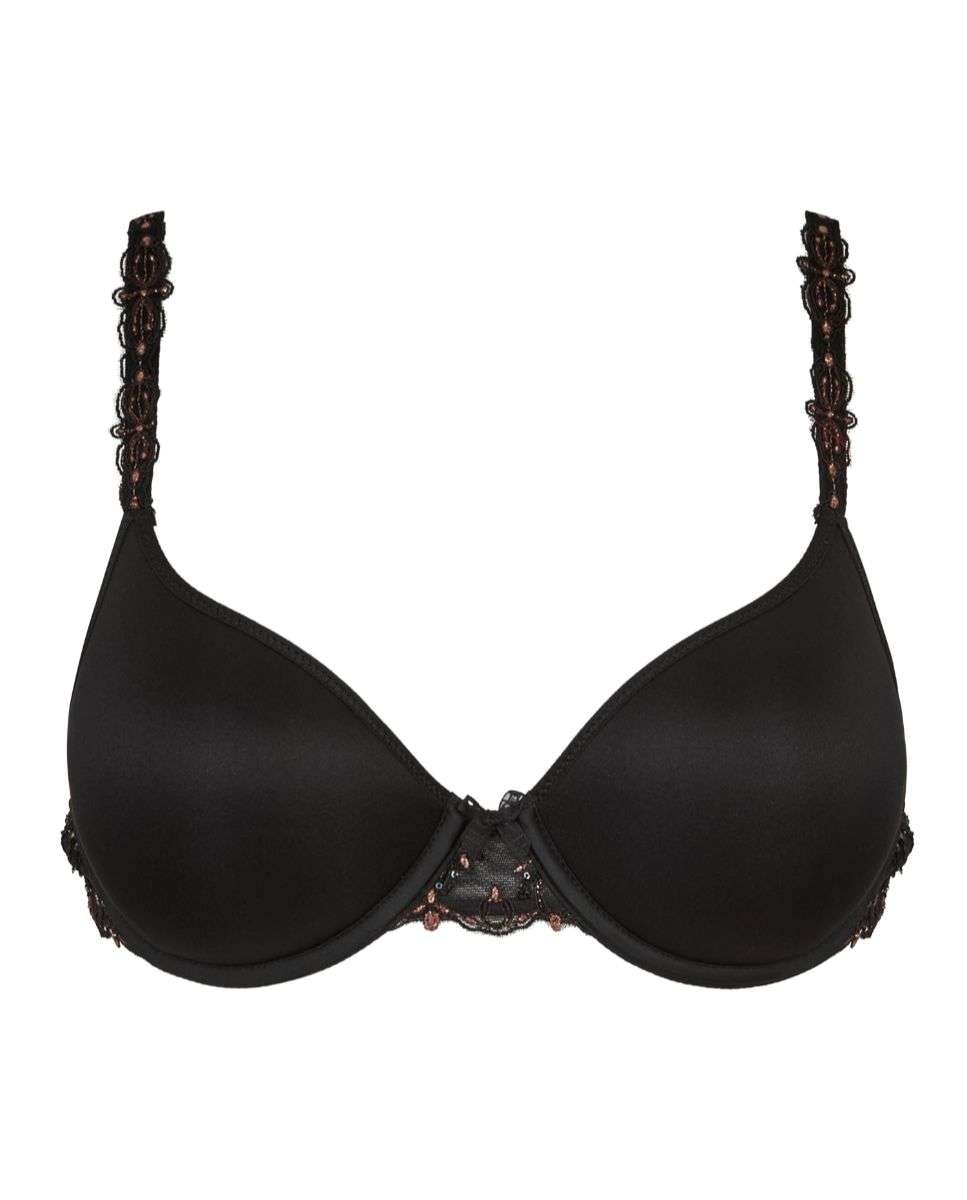 Sujetador memory con aro y bordados línea Champs Elysees - Chantelle - Negro Negro-4