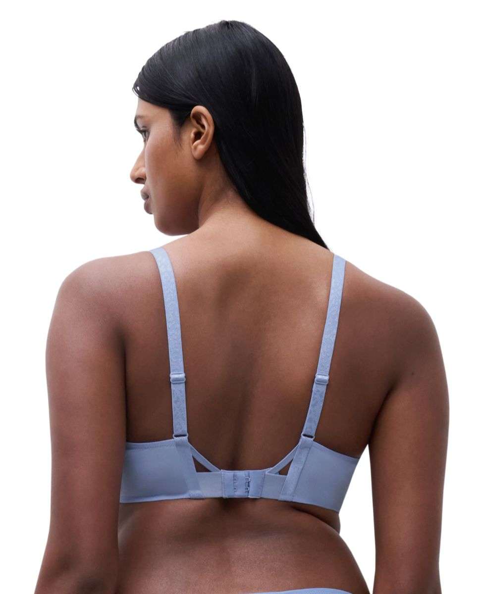 Sujetador con aro de mujer cubriente con relleno y bordado floral y anima pint línea daydream - Chantelle - Azul Azul-2