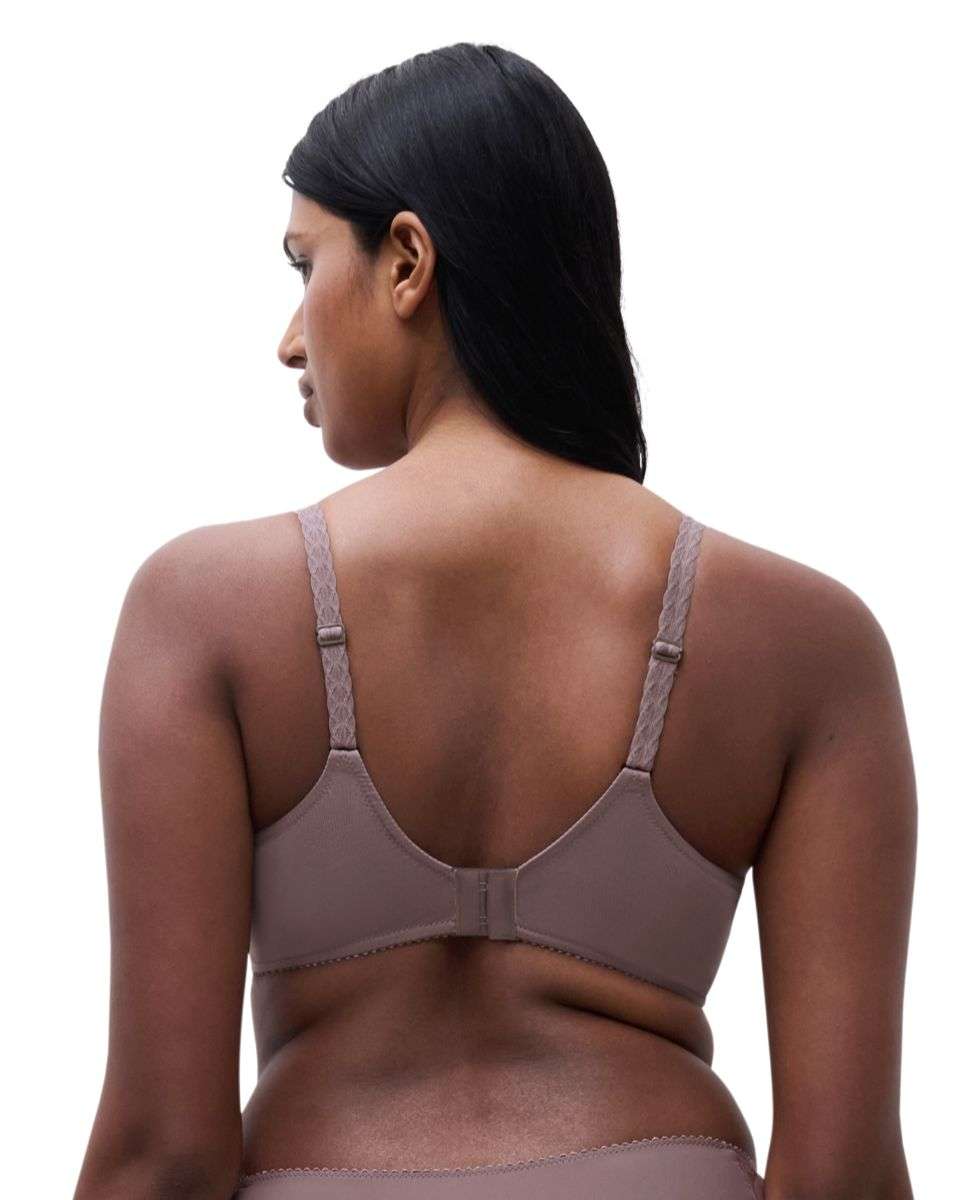 Sujetador con aro de mujer de capacidad con encaje floral y tul línea idyll - Chantelle - Topo Topo-2