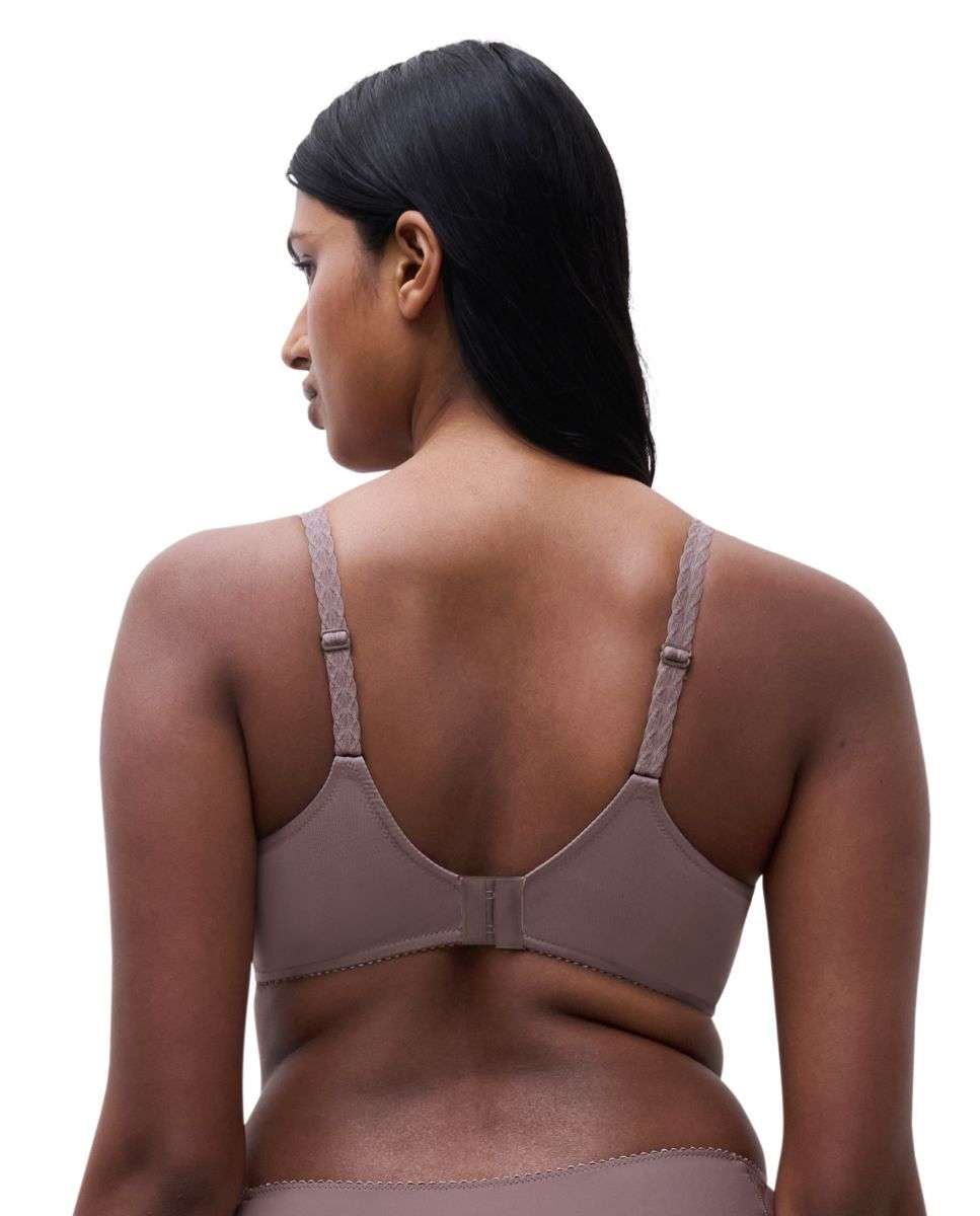 Sujetador con aro de mujer de capacidad con encaje floral y tul línea idyll - Chantelle - Topo Topo-3