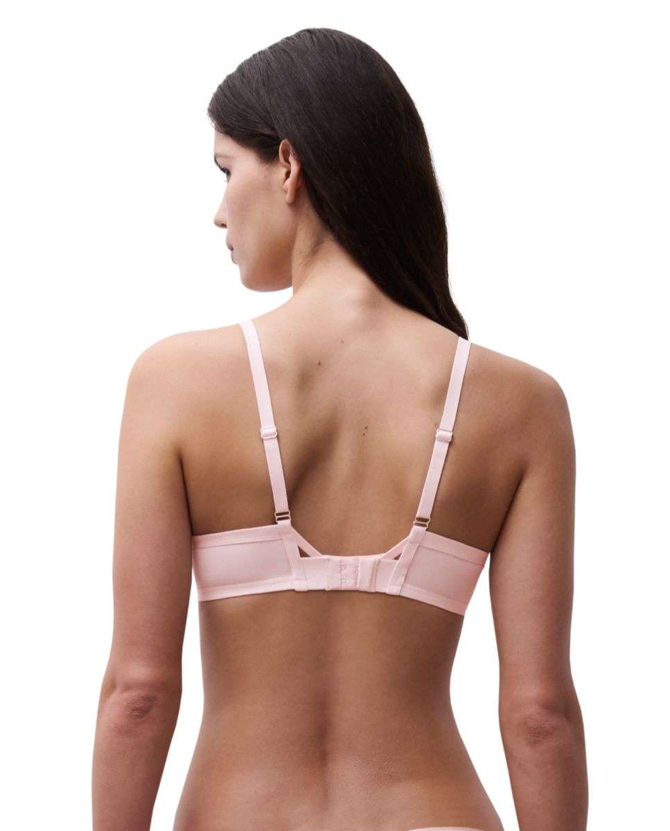 Sujetador balconette con aros de mujer con bordado de "maxi-margarita" línea lush - Chantelle - Rosa claro Rosa claro-2