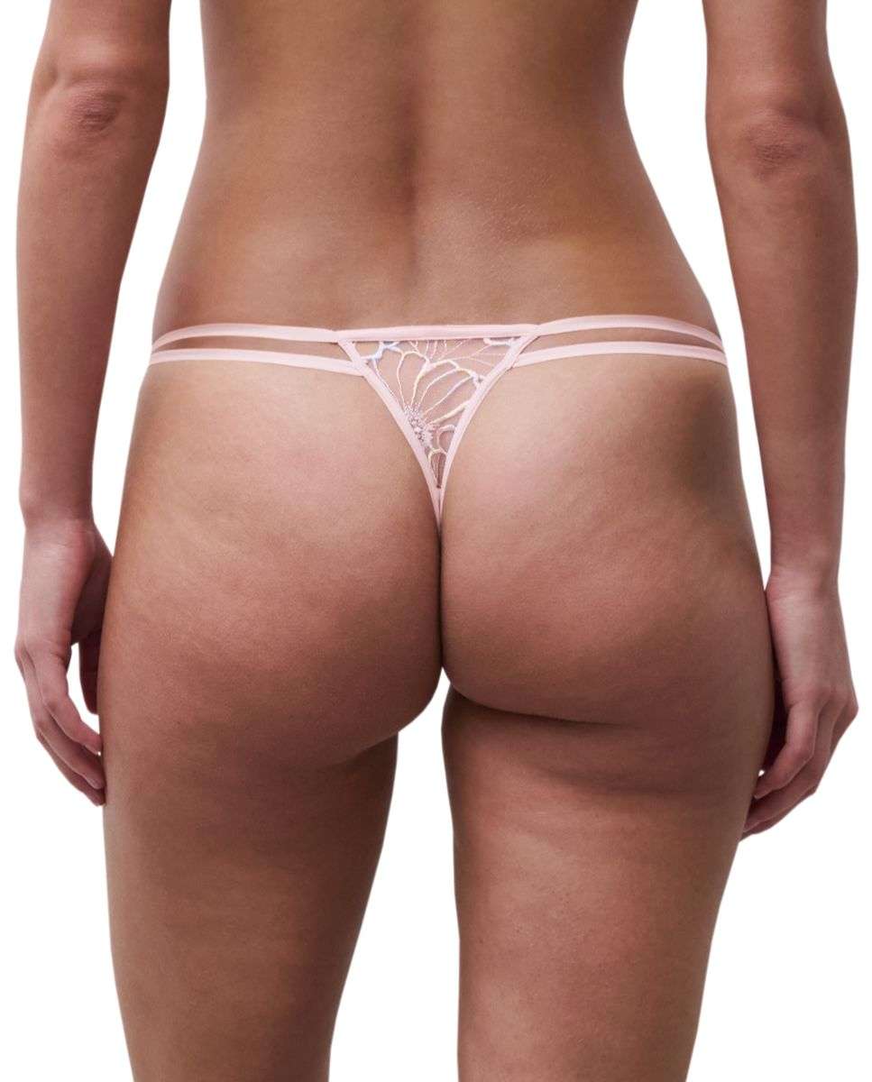 Imagen 2 de Tanga de mujer con bordado de "maxi-margarita" línea lush - Chantelle - Rosa claro Rosa claro