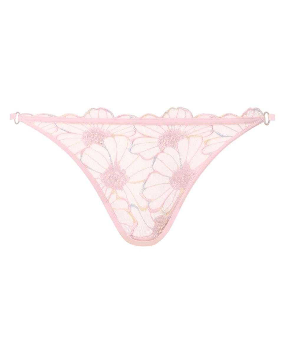Imagen 4 de Tanga de mujer con bordado de "maxi-margarita" línea lush - Chantelle - Rosa claro Rosa claro