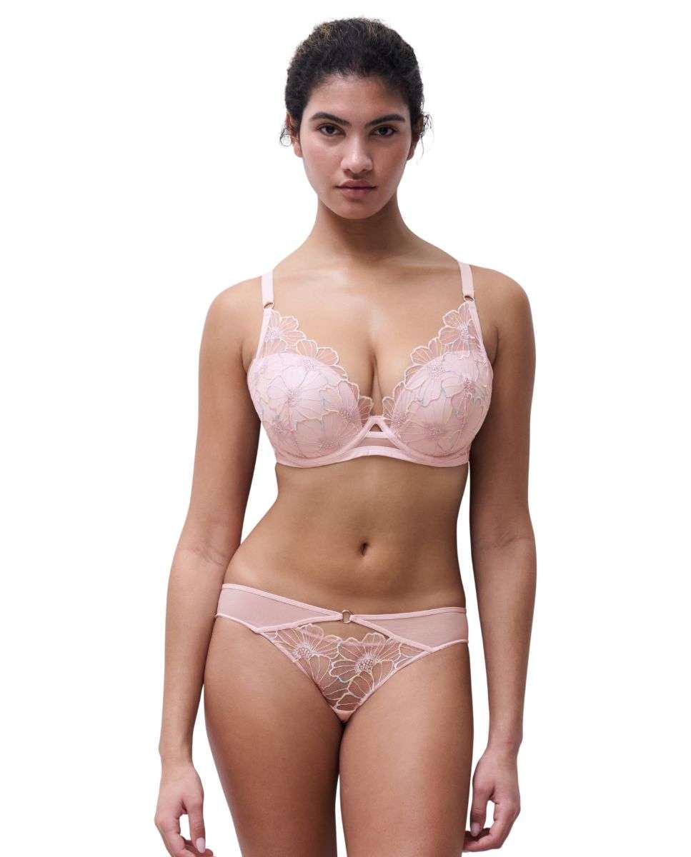 Sujetador con relleno y efecto realce con bordado de "maxi-margarita" línea Lush - Chantelle - Rosa claro Rosa claro-3