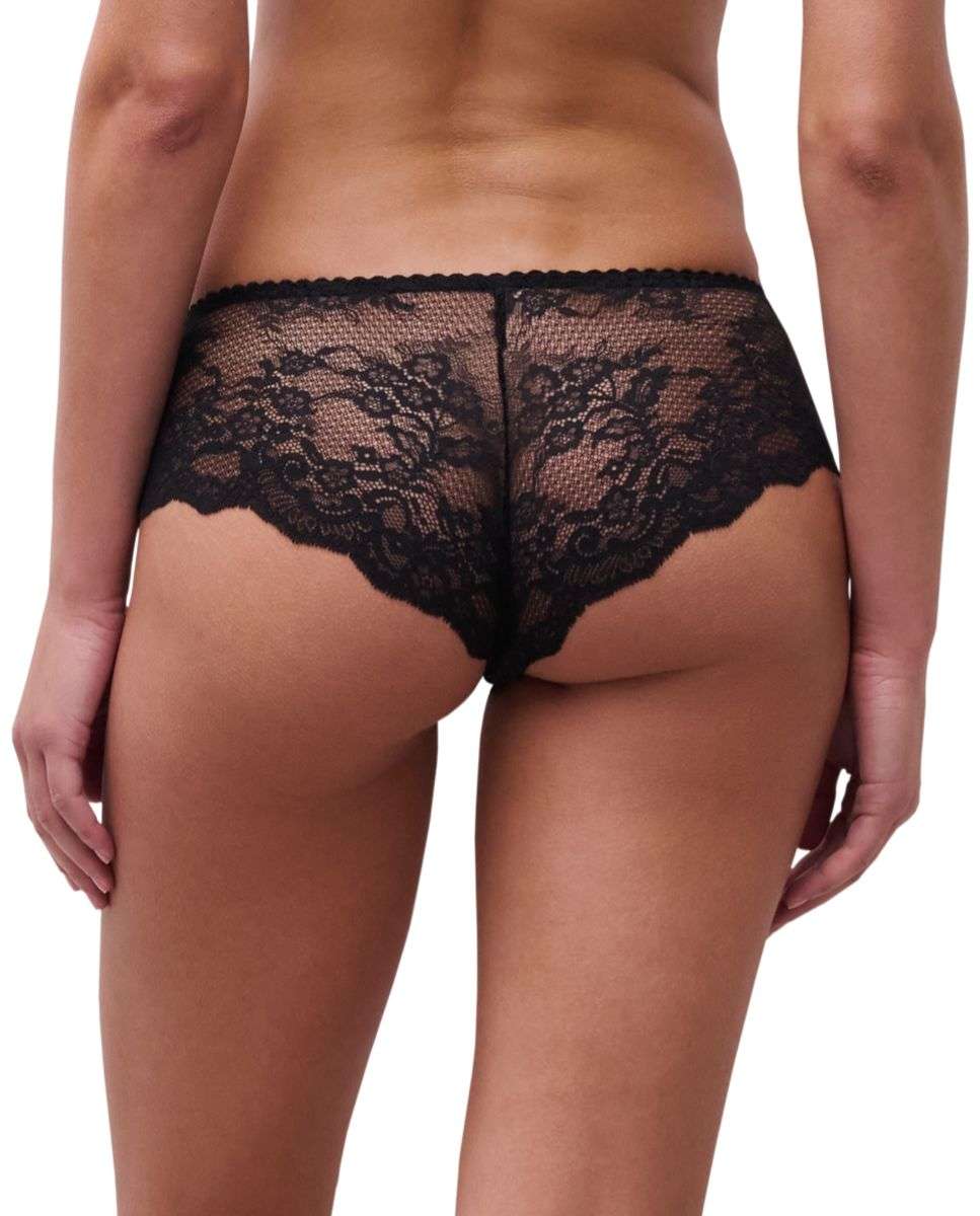 Culotte de mujer de encaje barroco y punto satinado de la línea gloss - Chantelle - Negro / Blanco Negro / Blanco-2