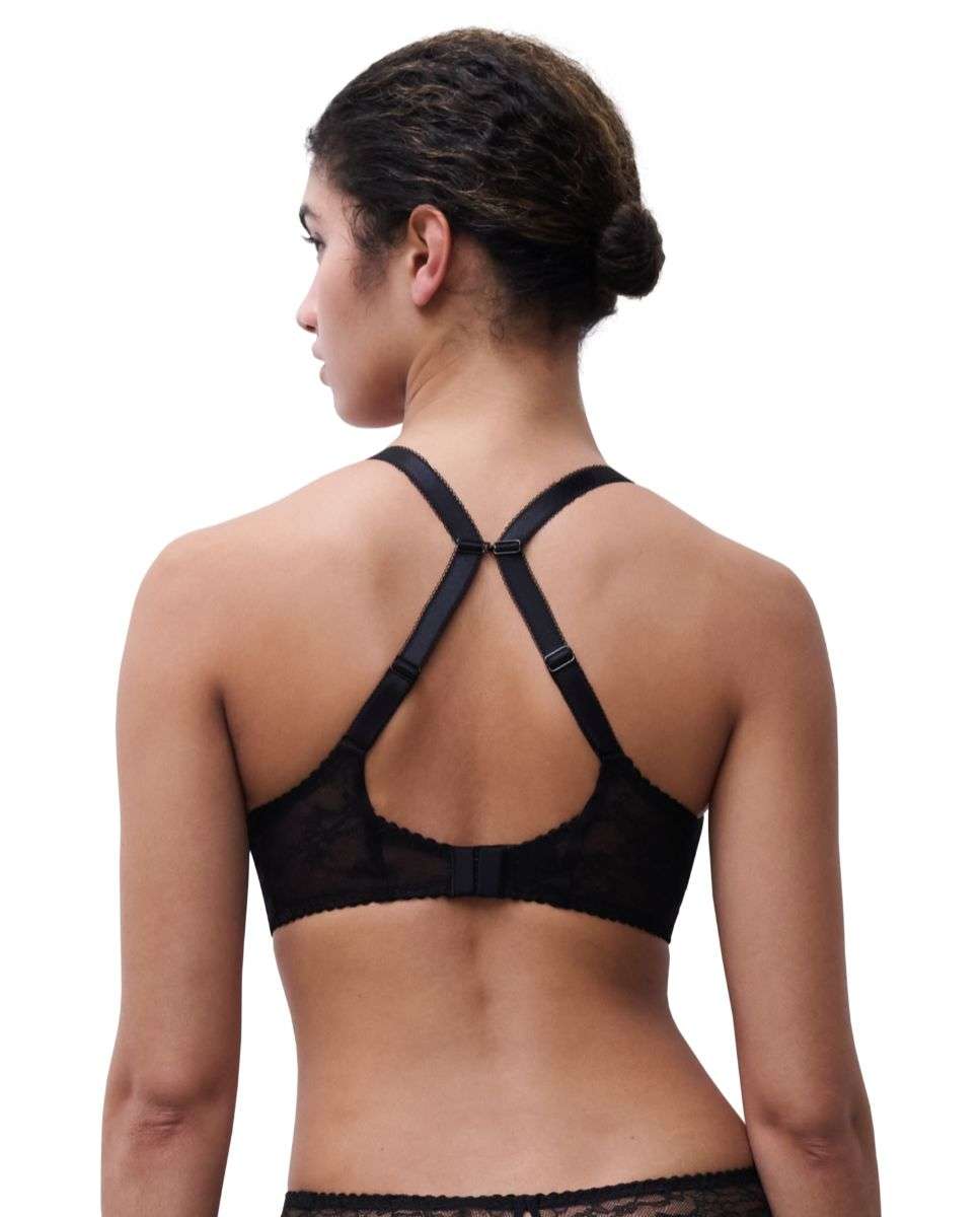 Sujetador con aros con relleno y efecto realce de mujer con encaje floral suave con un diseño moderno y cómodo de la línea kiss - Chantelle - Negro Negro-2