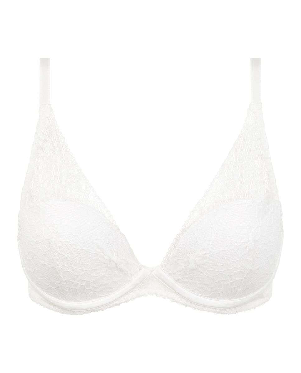 Sujetador con aros con relleno y efecto realce de mujer con encaje floral suave con un diseño moderno y cómodo de la línea kiss - Chantelle - Crudo Crudo-5