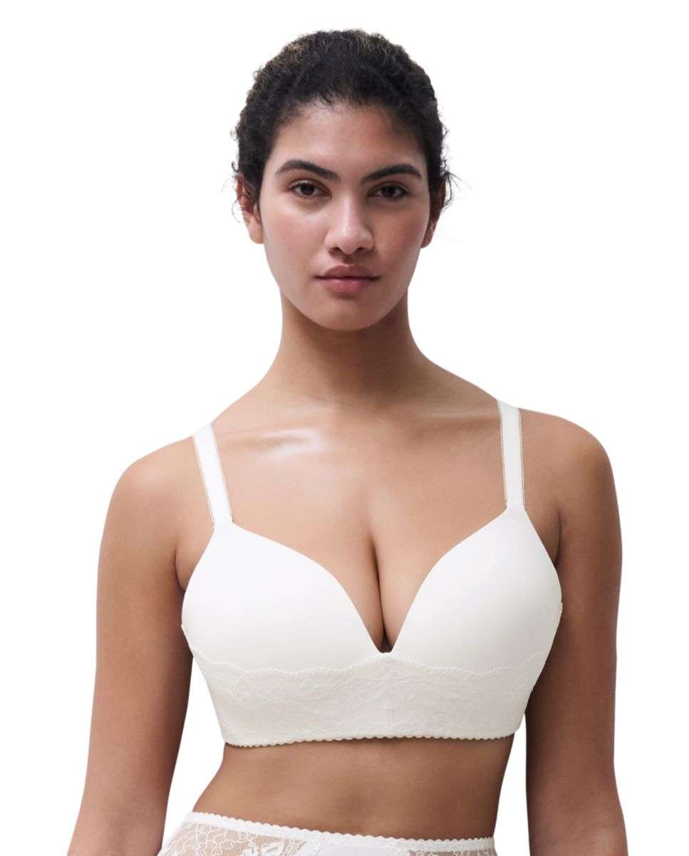 Sujetador sin aros de mujer con encaje floral suave con un diseño moderno y cómodo de la línea kiss - Chantelle - Crudo Crudo-1