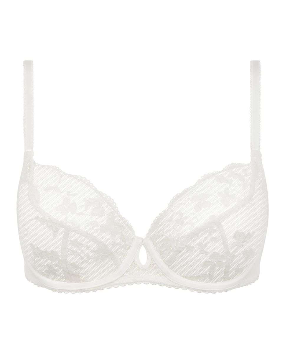 Sujetador con aros cubriente de mujer con encaje floral suave con un diseño moderno y cómodo de la línea kiss - Chantelle - Crudo Crudo-4