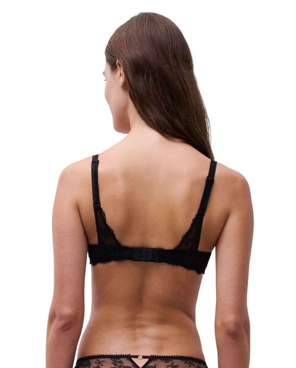Sujetador balconette con aros de mujer con transparencias y texturas de alta costura de la línea illusion - Chantelle - Negro Negro-2