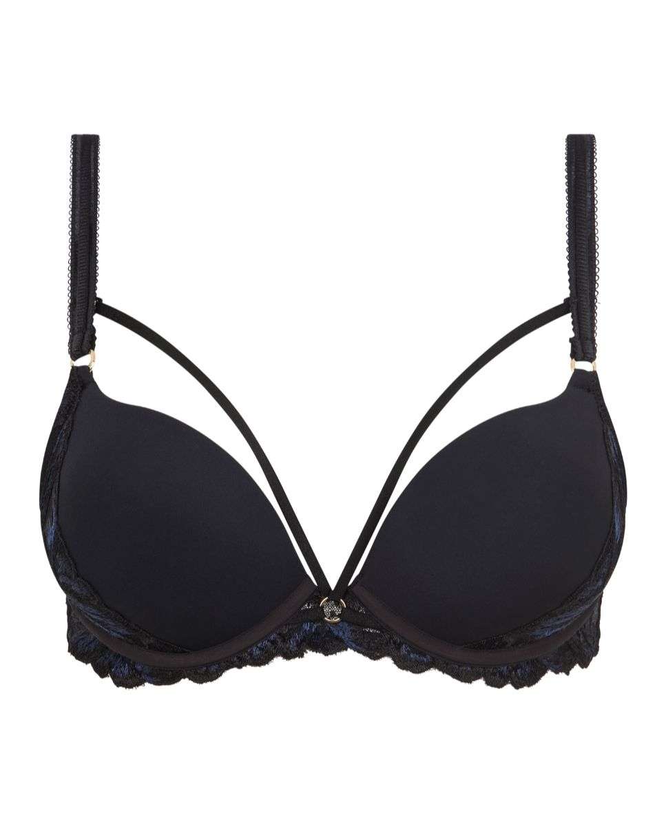 Imagen 4 de Sujetador push up de mujer con transparencias y texturas de alta costura de la línea illusion - Chantelle - Negro Negro