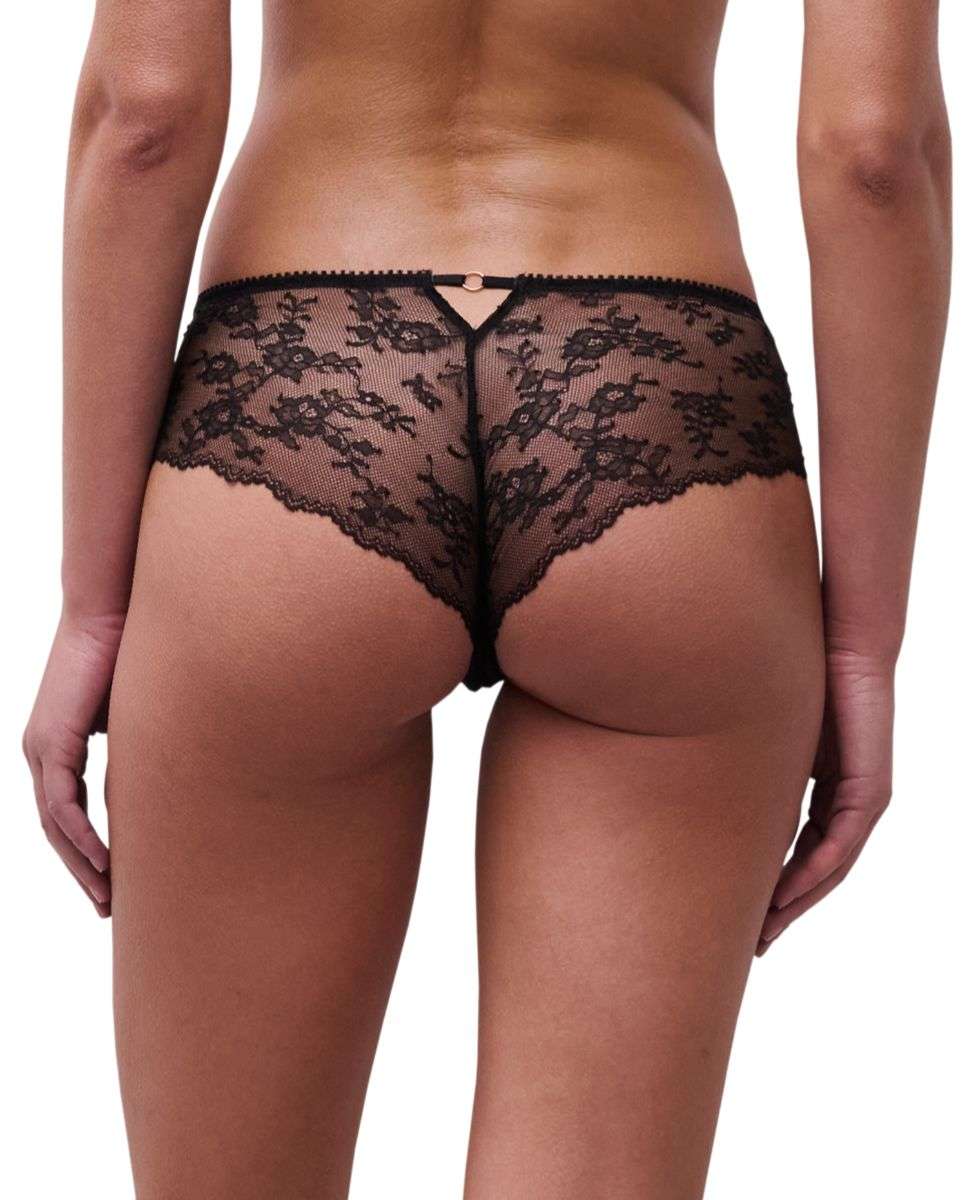 Culotte de mujer con bordado floral de alta costura sobre encaje transparente de la línea illusion - Chantelle - Negro Negro-2