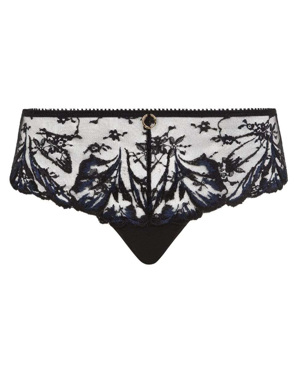 Culotte de mujer con bordado floral de alta costura sobre encaje transparente de la línea illusion - Chantelle - Negro Negro-3