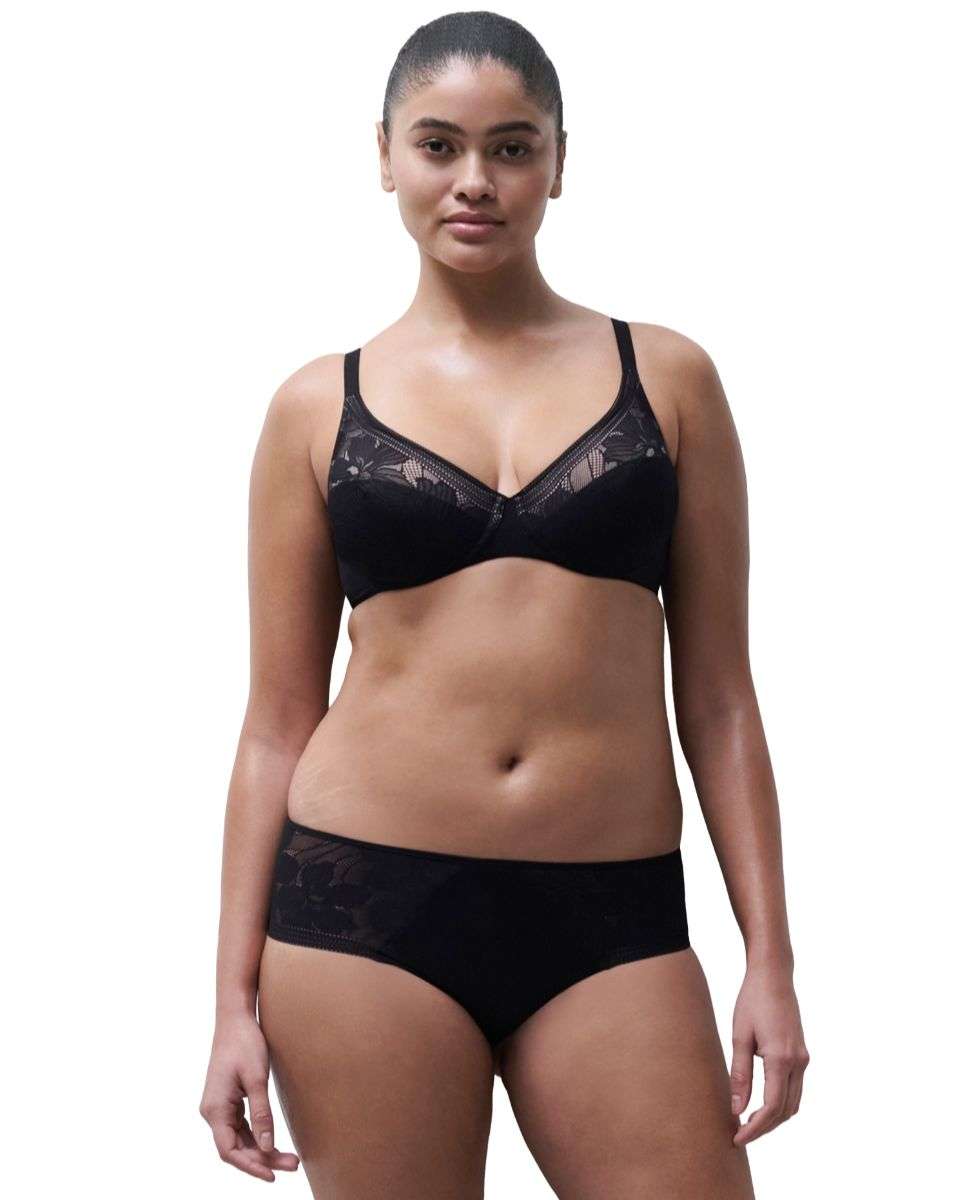 Sujetador con aros moldeado cubriente de mujer de encaje sin costuras de la línea osmose - Chantelle - Negro Negro-3