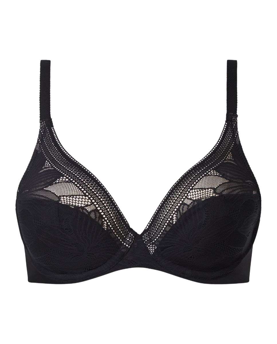 Sujetador con aros moldeado cubriente de mujer de encaje sin costuras de la línea osmose - Chantelle - Negro Negro-4