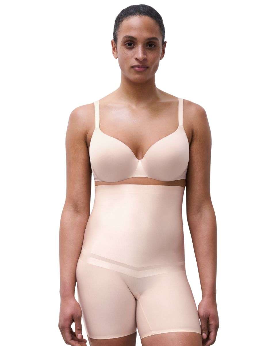 Imagen 0 de Pantalón faja de mujer de talle muy alto, sin costuras de la línea brilliant shapping Beige