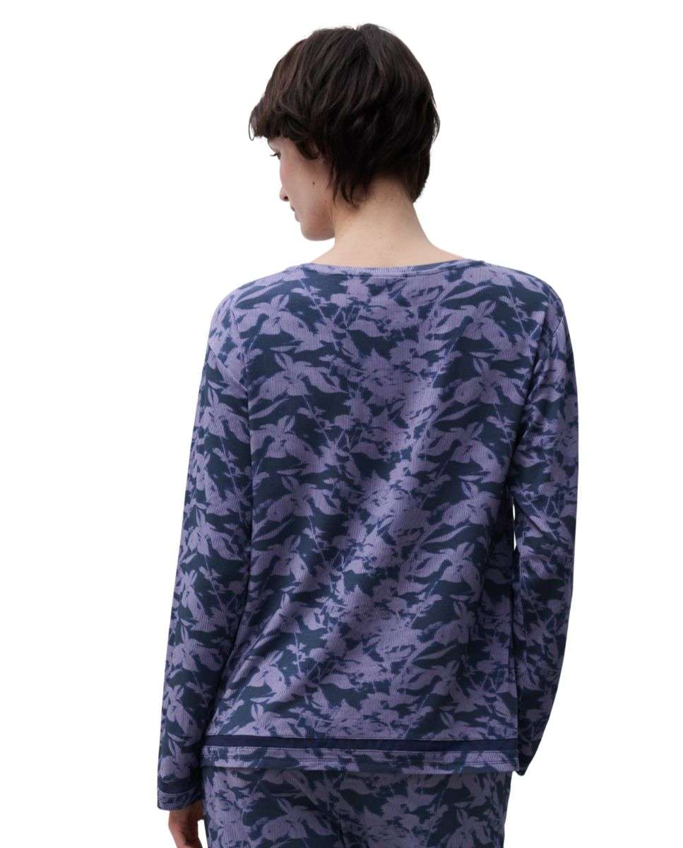 Camiseta de pijama de mujer con tejido de modal ultrasuave de manga larga línea joe - Chantelle - Azul marino Azul marino-2