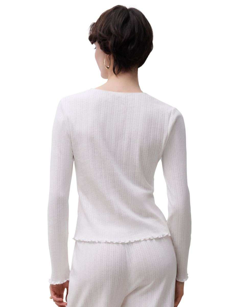 Camiseta de pijama de mujer de "pointelle" línea lovie - Chantelle - Crudo Crudo-2