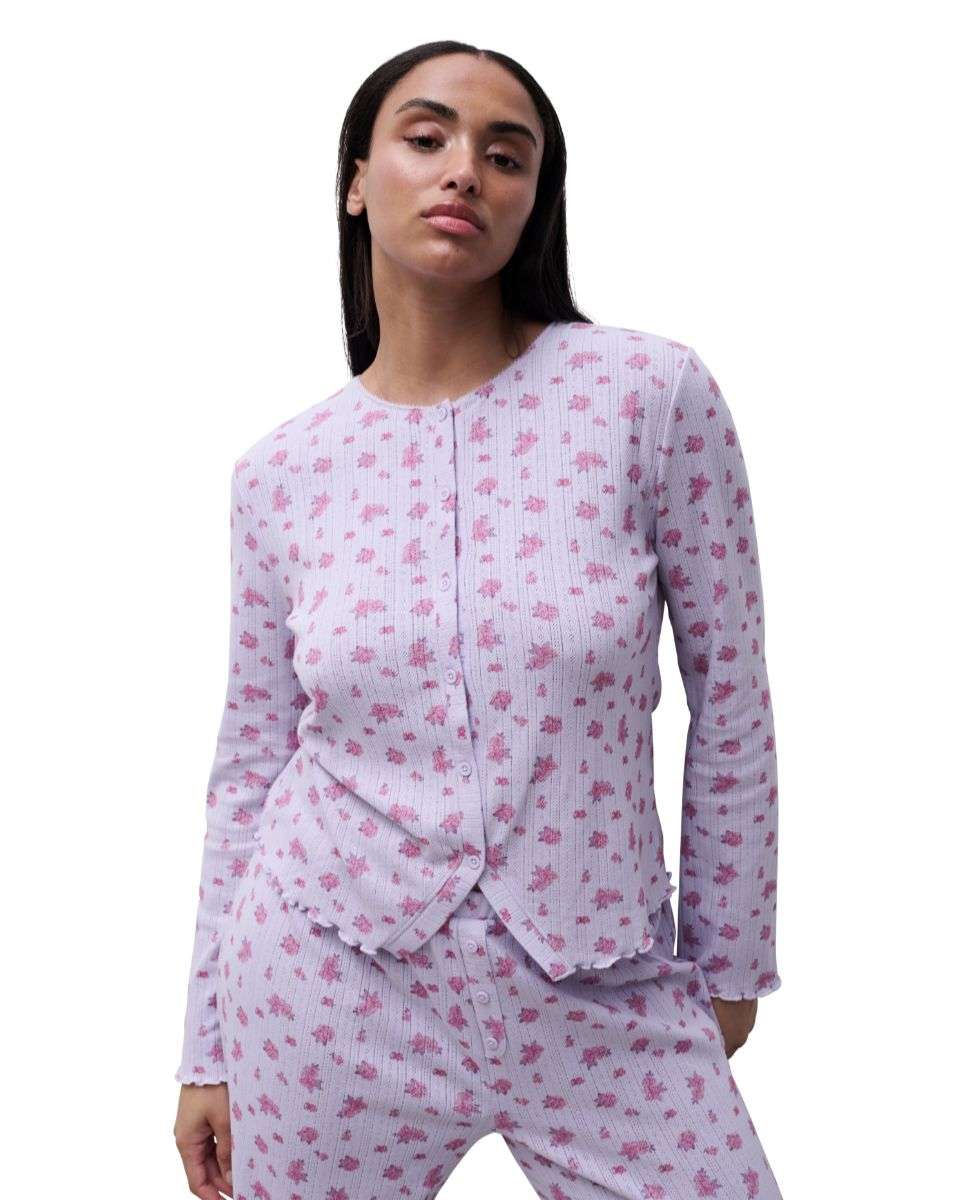 Camiseta de pijama de mujer de "pointelle" línea lovie - Chantelle - Lila Lila-1