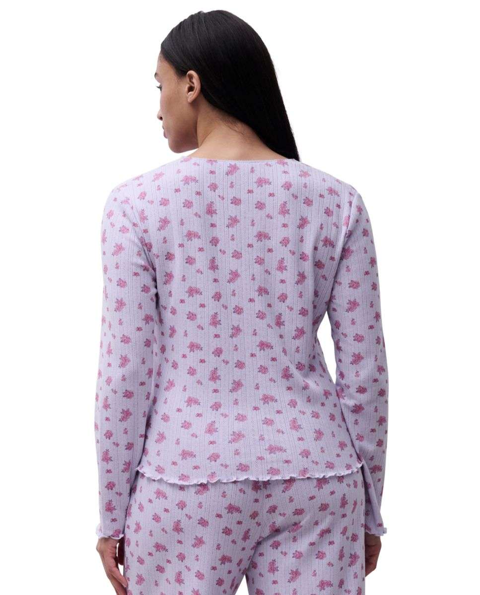 Camiseta de pijama de mujer de "pointelle" línea lovie - Chantelle - Lila Lila-2