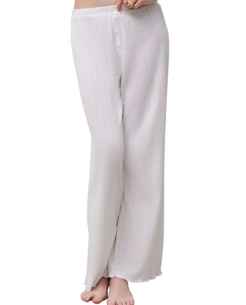 Pantalón de pijama de mujer de "pointelle" línea lovie - Chantelle - Crudo Crudo-1