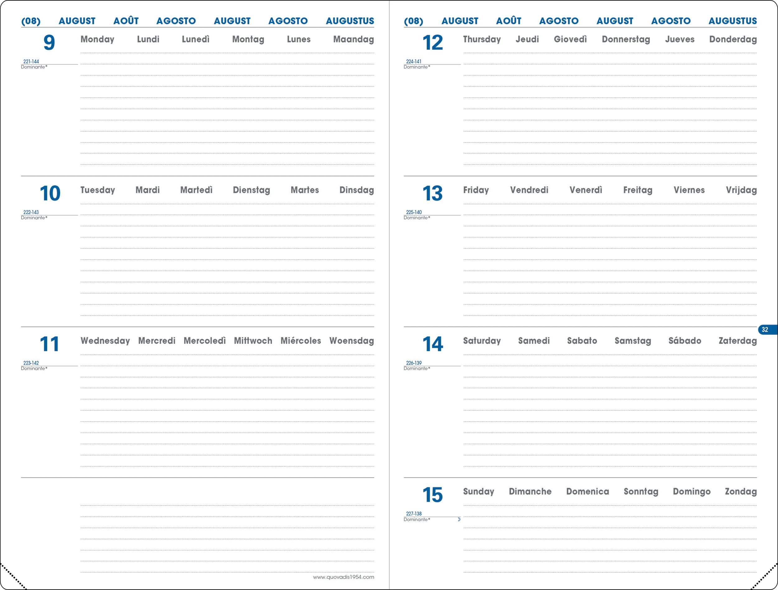 Recambio de Agenda Escolar TEXTHEBDO 26-27  ML Semana vista A5+ 16x24cm , Blanco Blanco-5