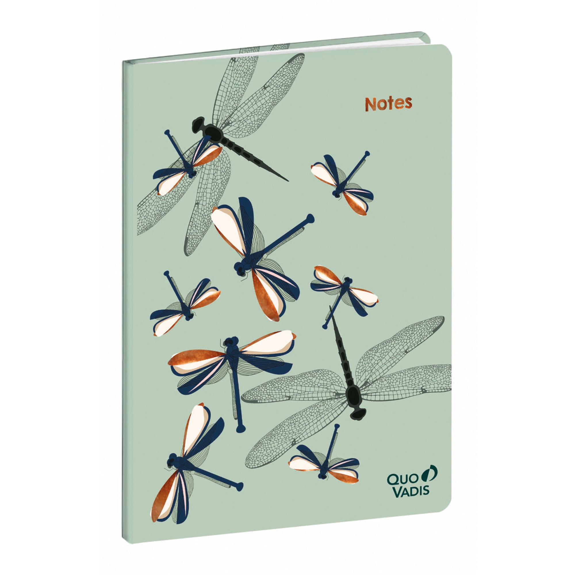 Cuaderno de notas BUTTERFLY - Rayado horizontal, A5 - 15x21cm - Quo Vadis 2371256Q - Libelulas.